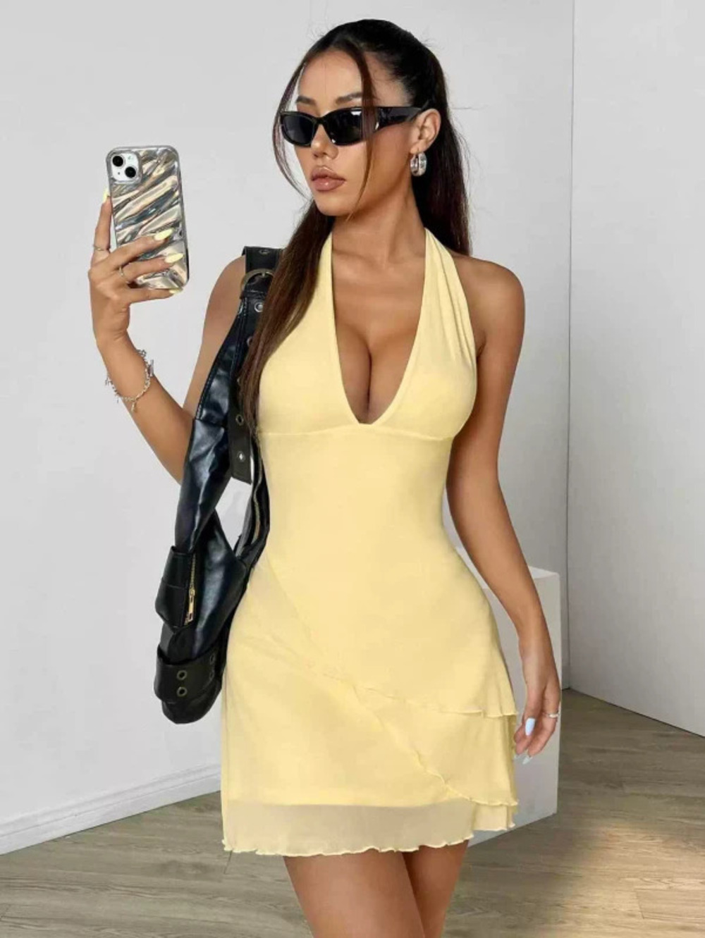 H&M Sexy Summer Deep V Halter Neck Mini Dress for Women